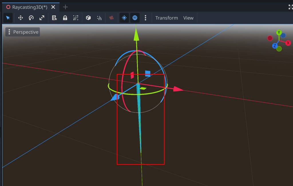 Showing the target position vector debug line