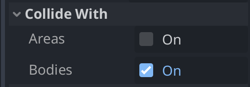 Highlighting the Collide With setting options