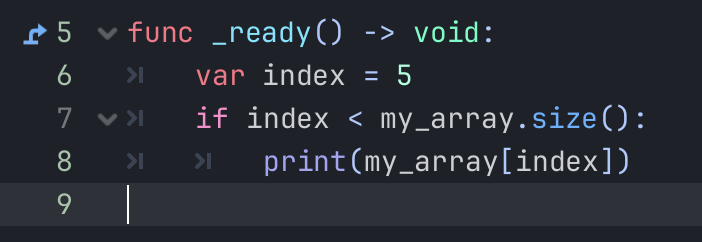 checking the size of the array before accessing the index