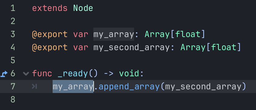 appending the elements of one array to another