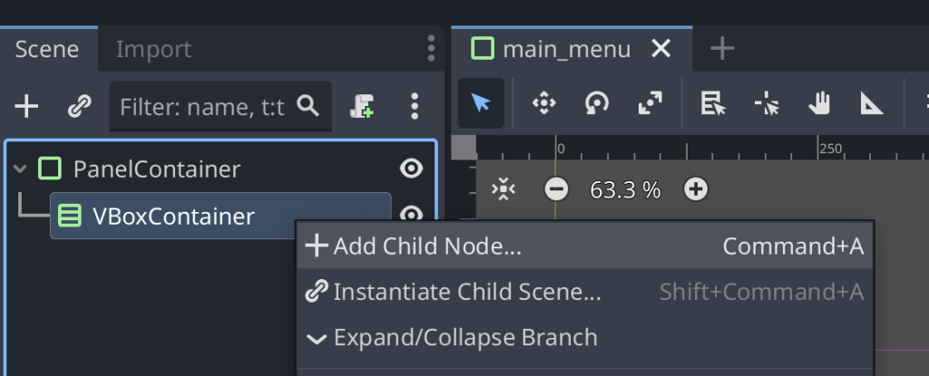 Adding a new node to the VBoxContainer