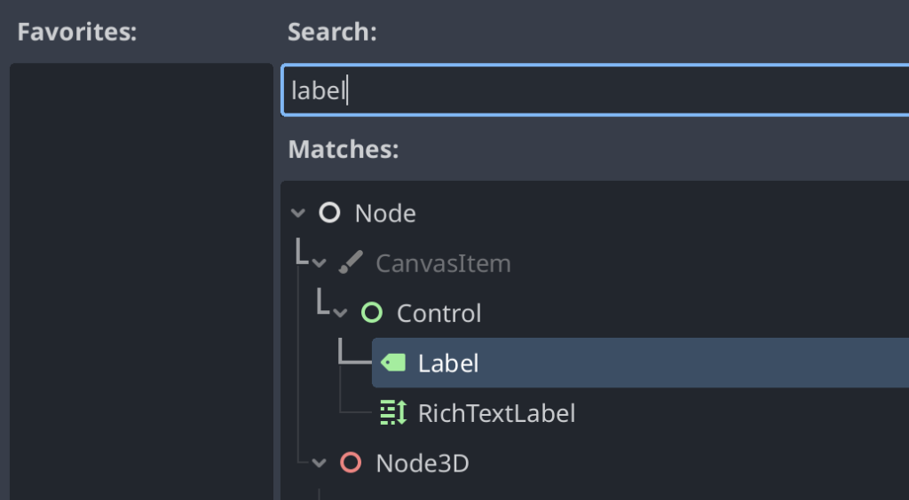 Adding a new label node