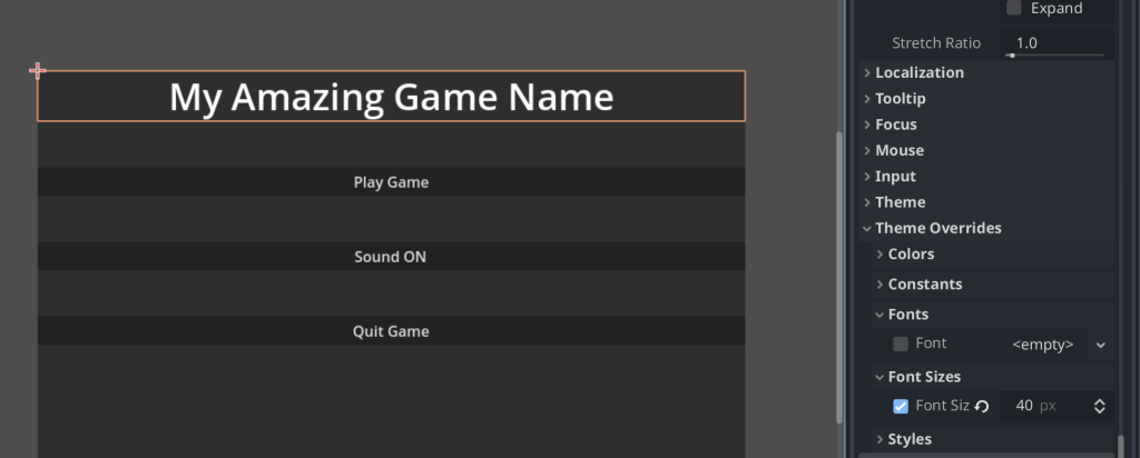 Increasing the label font size