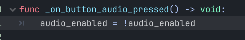 Setting audio to the inverse of itself inside the audio pressed function