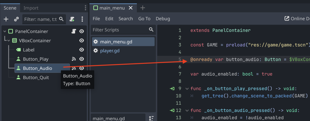 Adding a reference to our audio button