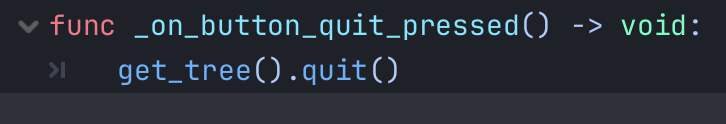 Telling the engine to quit when our button is pressed