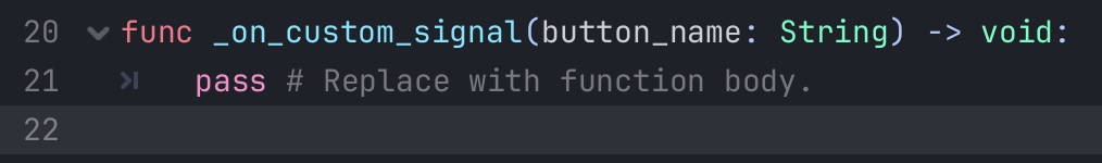 Making a function for our signal to connect to