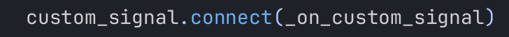 Optionally connecting our custom signal using code
