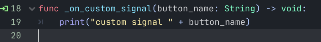 Adding a print string with the parameter from our signal emit