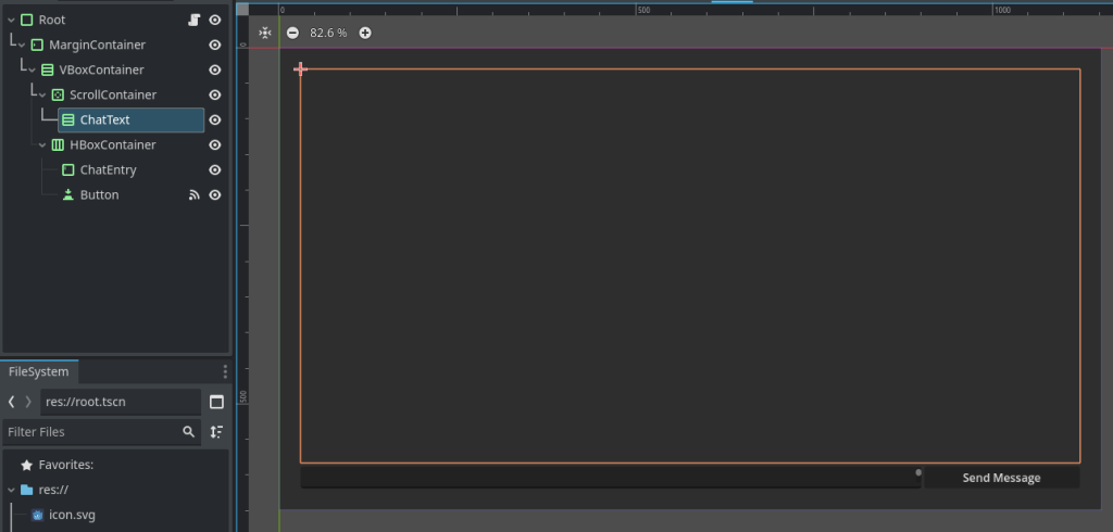 Example chat interface for the chat system guide example