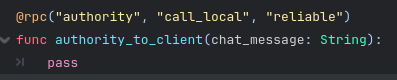 Adding the authority call_local and reliable modifiers to the rpc