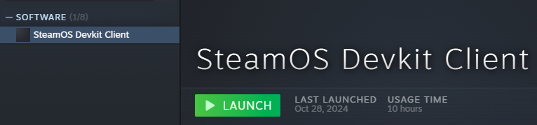 SteamOS Devkit Client application on Steam